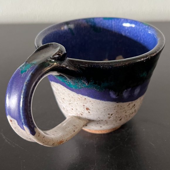 Handcrafted Multi Colored Glazed Pottery Mug ~ Artist Signed - Picture 5 of 8